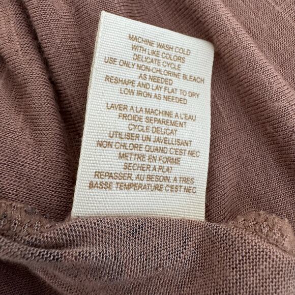 Free People Linen Cinched Brown Abstract Print Tube Top Women's Small Boho Indie - Picture 6 of 8